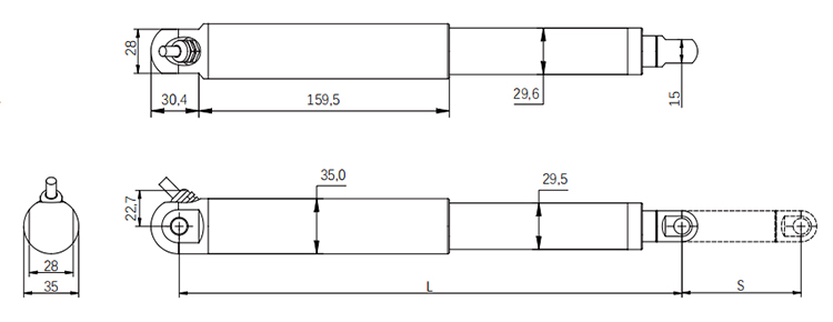 Mini 12v/24V linear actuator size