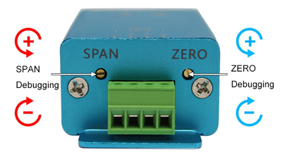 Load cell transmitter span debugging and zero debugging