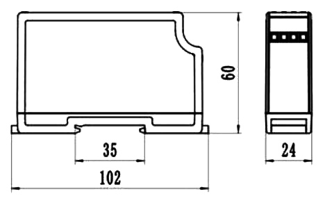 DC voltage transducer 10mV/5V/200V/500V to 1000V dimension