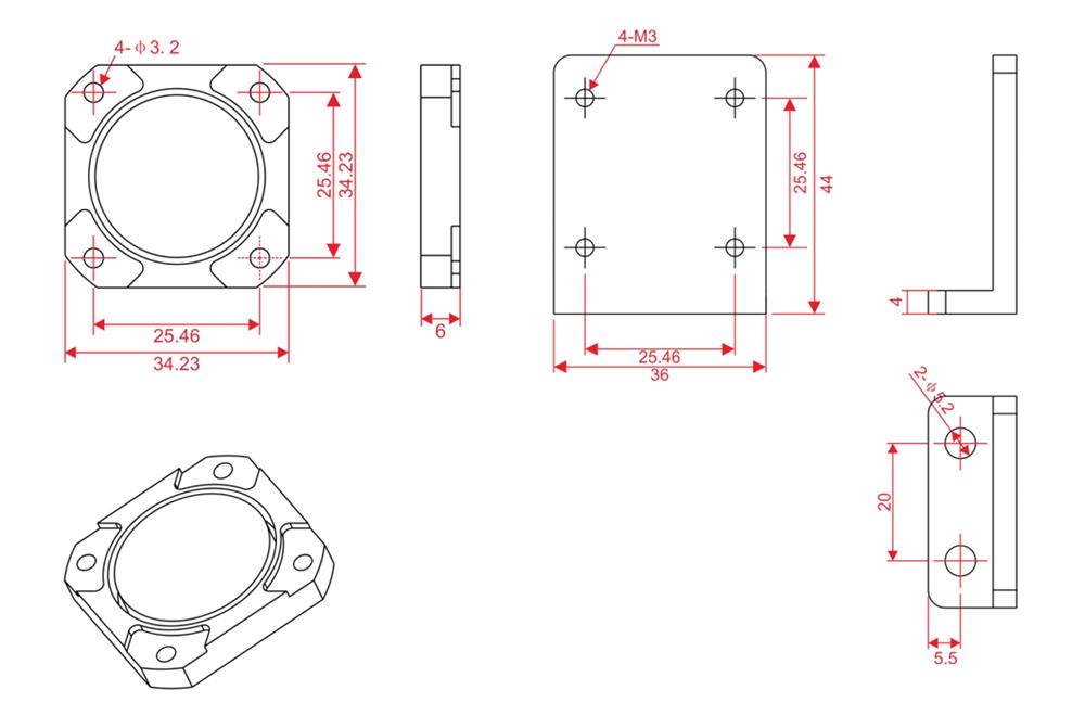 Mounting dimension of accelerometer sensor