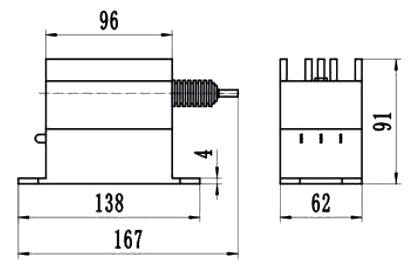 AC/DC Hall effect high voltage sensor 1500V/2000V dimension