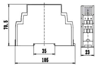 Isolated DC voltage sensor for ripple voltage 10mV to 1000V dimension