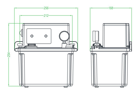 Dimensions of 4L Automatic Oil and Grease Lubrication Pump with Motor