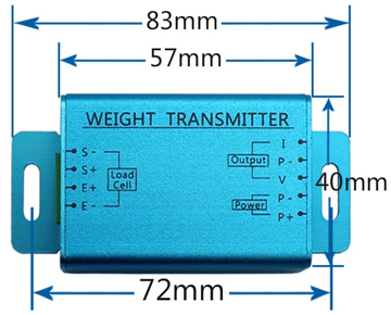 Load cell transmitter dimensional drawing