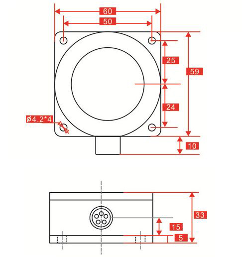 Dimension of gyroscope sensor