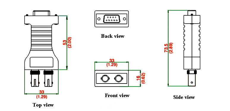 Dimension of multimode fiber converter