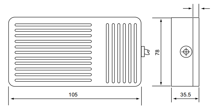 Dimension of foot switch of CFS-01