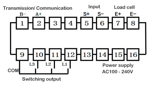 5 Digit Display Controller for Load Cells Wiring Diagram