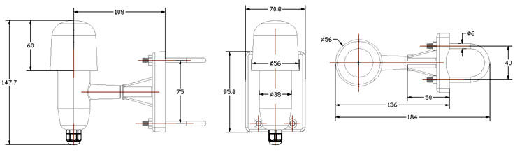 Temperature and humidity sensor AM2306 dimensional drawing