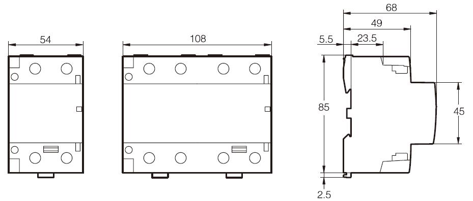 Lighting Contactor Dimension