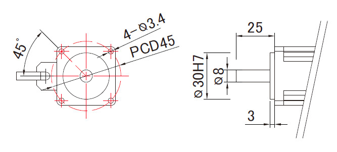 100W liner slide motor mounting dimensions