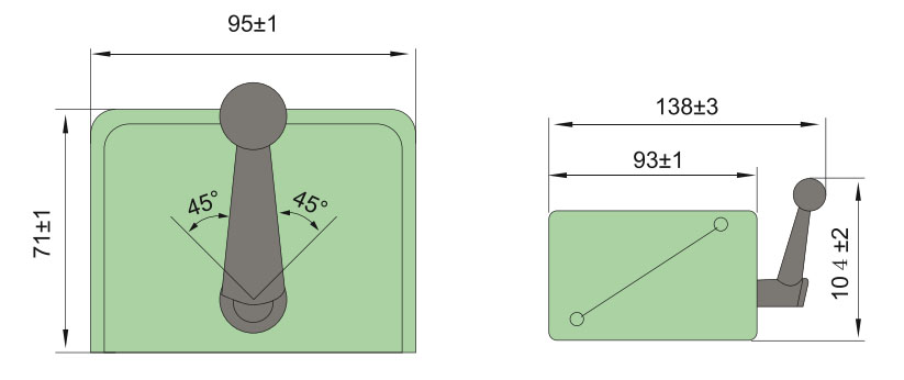  Mounting dimension of forward reverse switch