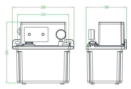 Dimensions of 4L Automatic Oil Lubrication Pump with Motor