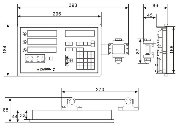 digital readout 2 axis dimension