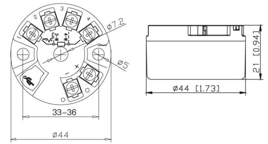 Smart temperature transmitter dimensional drawing