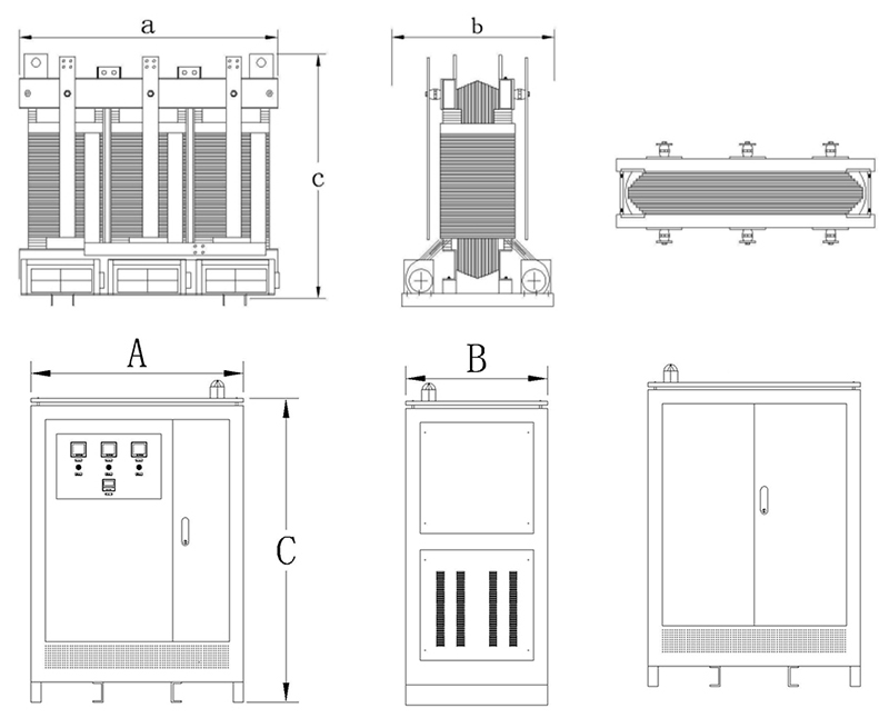 150kVA 800kVA isolation transformer dimension