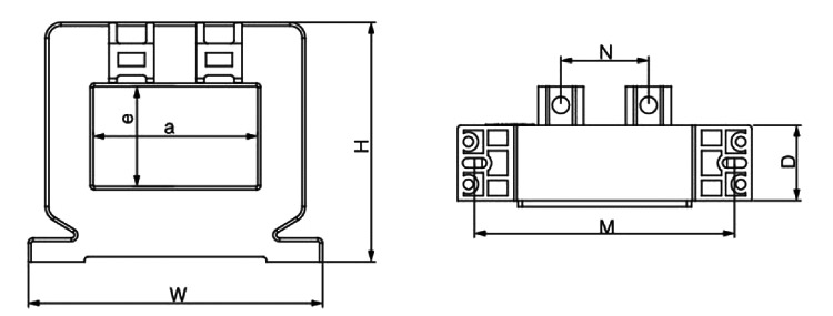 Current sensor 50 amp/100 amp/1000 amp to 2000 amp dimension