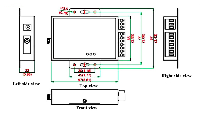 Dimension of single mode fiber converter