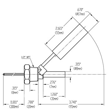 Dimensions of Side Mounted Float Liquid Level Switch