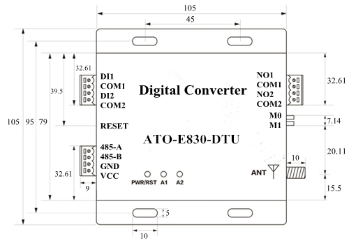 Installation Dimension of Data Transfer Unit Model E830