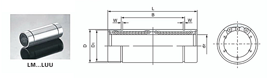 lm luu linear bearing dimension