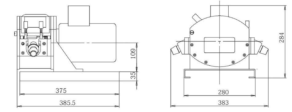 Dimensions of 12500 GPD High Flow Industrial Peristaltic Pump