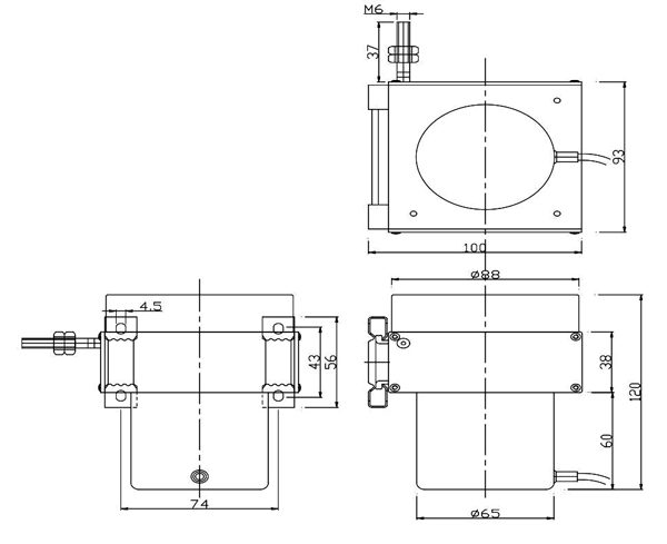 draw wire sensor 8000mm imensional drawing.