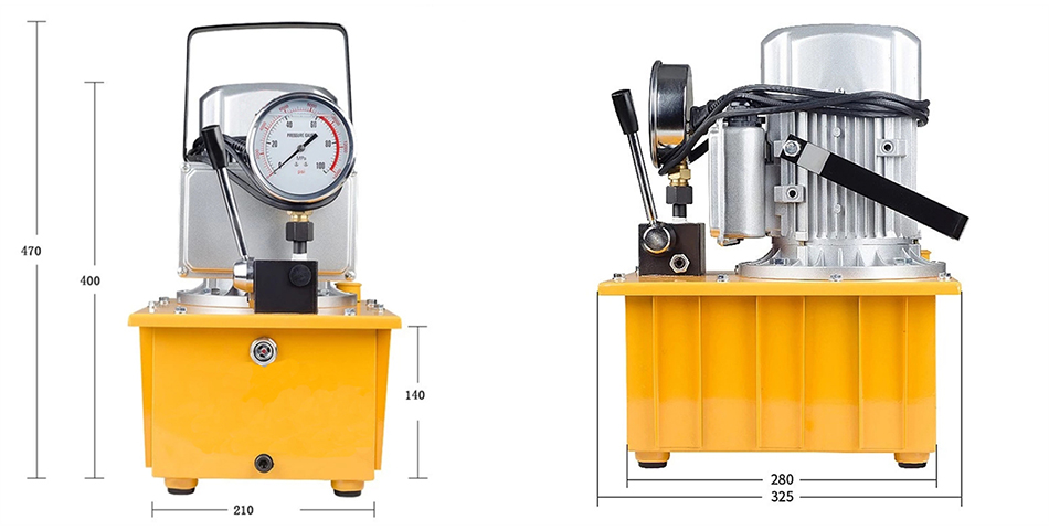 750w electric hydraulic pump dimension