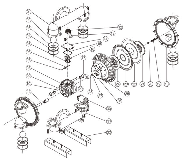 Details of 5 inch Air Operated Double Diaphragm Pump