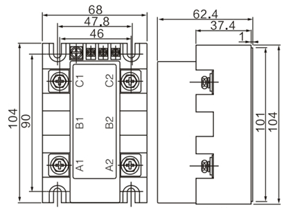 Dimension Drawing of Voltage Regulator Module Stabilivolt Type