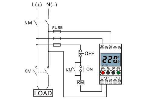 1-Phase Voltage AC Monitoring Relay Wiring Diagram