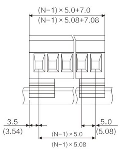 Pluggable screw terminal block demensions