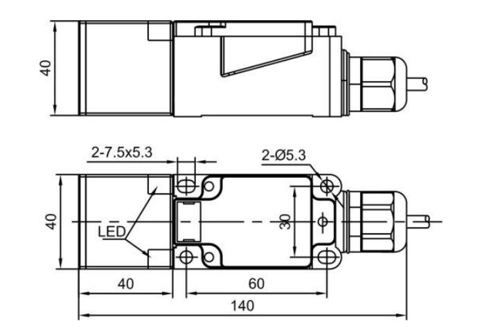 Dimension of proximity sensor of LR18X terminal connection