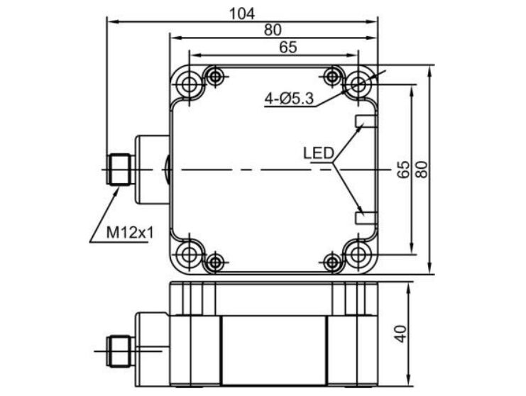 Dimension of proximity sensor of LE80XZ M12