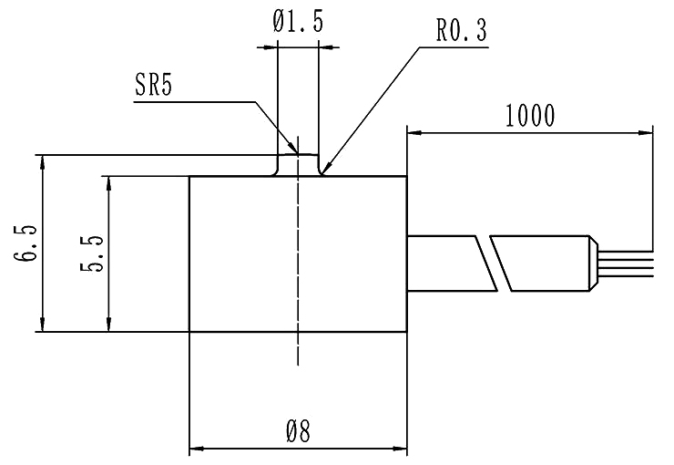 Subminiature load cell button type 3kg/5kg/20kg/50kg/100kg dimension