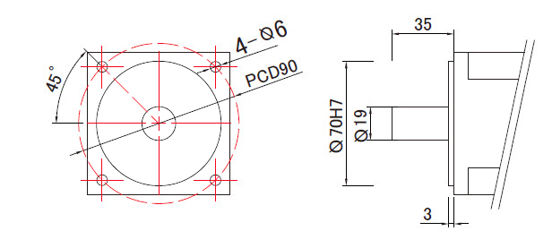 750W linear slide motor mounting dimensions