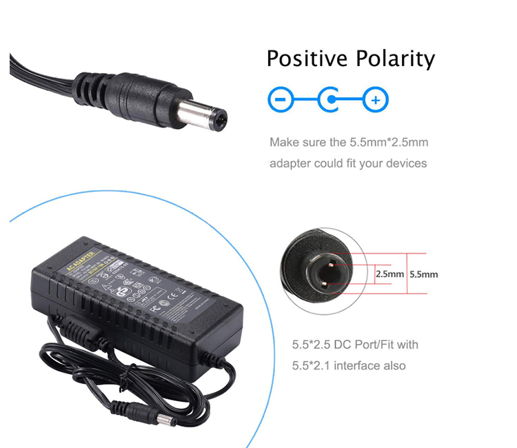 DC port size of desktop AC adapter