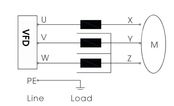 3 phase output line reactor circuit diagram.