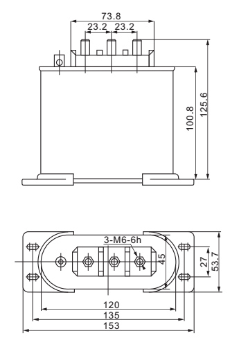 5 kvar capacitor dimension