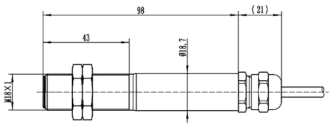 Dimensions of infrared temperature sensor