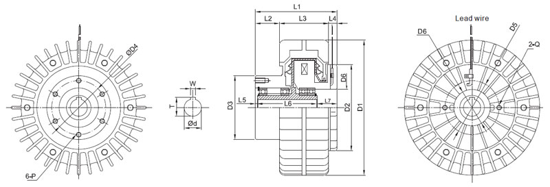 Magnetic powder clutch dimension