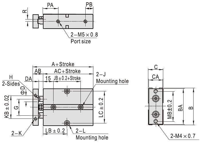 dimensions of TN16-25