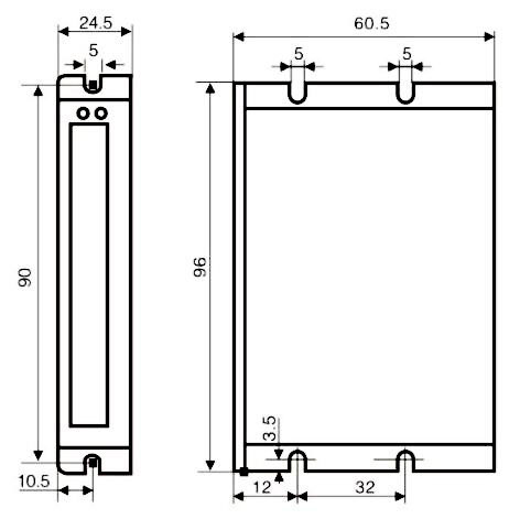 Dimensions of 0.1A to 4A Digital Closed Loop Stepper Motor Driver