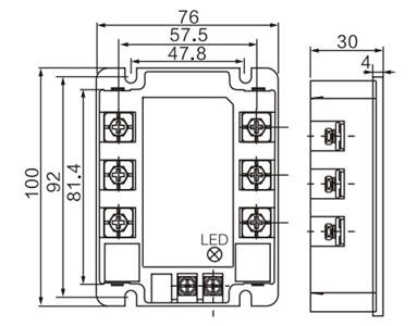 Dimension Drawing of Voltage Regulator Module Single Phase Active Type