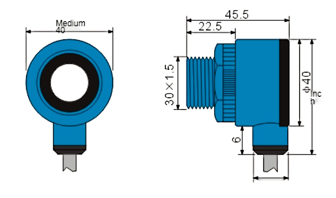 150-2000mm ultrasonic sensor dimension