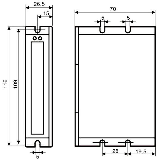 Dimensions of 1A to 6A Digital Closed Loop Stepper Motor Driver