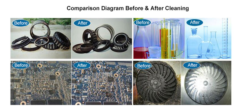 Ultrasonic Cleaner Comparison Before and After Cleaning