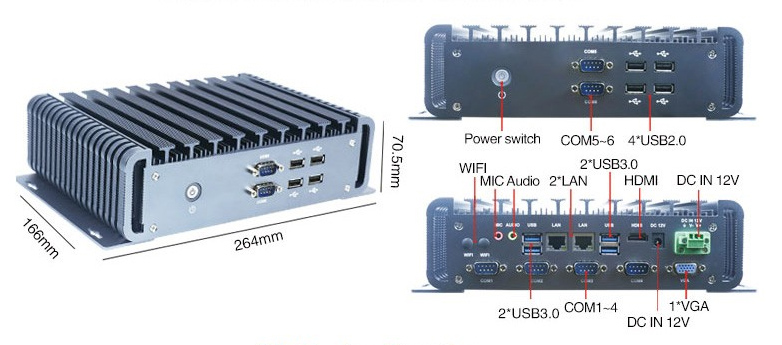 fanless industrial pc rich interfaces