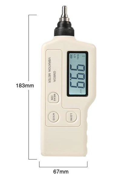 handheld vibration meter dimension