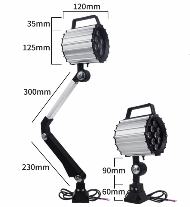 Dimension of machine tool lighting of 40F